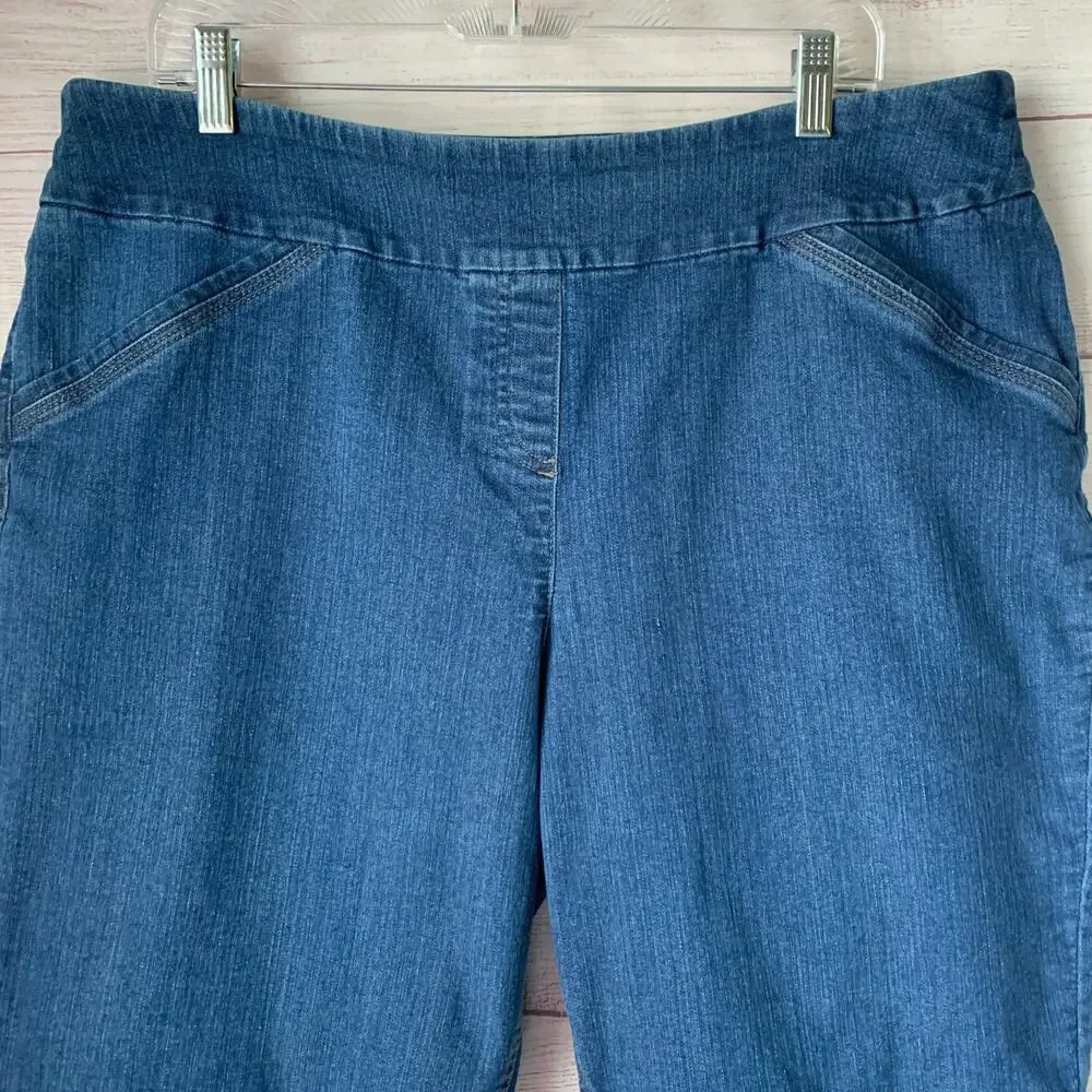 Westbound Denim Jean Bermuda Shorts Pull On Cuffed Hem Size 18